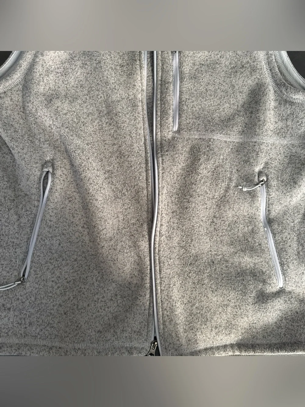 The North Face Men's Size XL Gray Vest Full Zip Stand-Up Collar Logo / Pockets